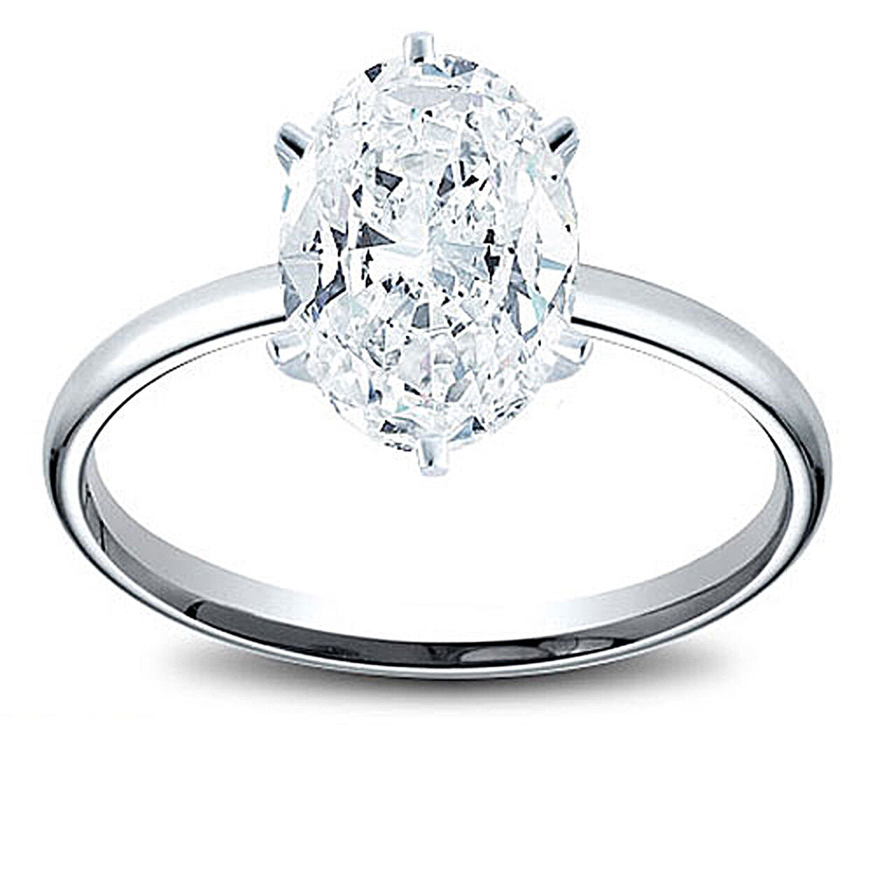 14K Gold 0.72 ct Oval Cut Diamond Solitaire Engagement Ring E VS1